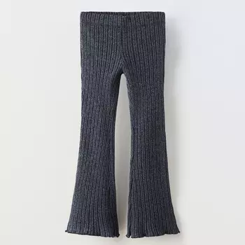 Брюки Zara Ribbed Flared, синий