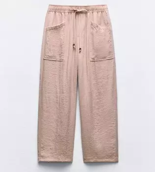 Брюки Zara Rustic Baggy, розовый