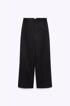 Брюки Zara Straight Fit Culotte-style, черный