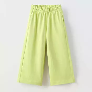 Брюки Zara Summer Camp Plain Wide-leg, светло-зеленый