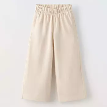 Брюки Zara Summer Camp Plain Wide-leg, бежевый
