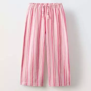 Брюки Zara Summer Camp Striped, розовый
