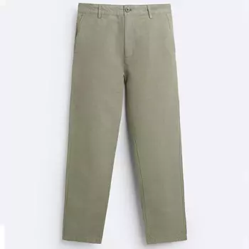 Брюки Zara Textured Chino, светло-зеленый