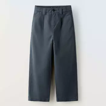 Брюки Zara True Neutrals Carrot Fit, стальной-синий