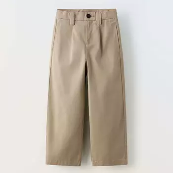 Брюки Zara True Neutrals Carrot Fit, светло-коричневый