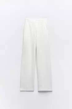 Брюки Zara Washed Interlock, экрю