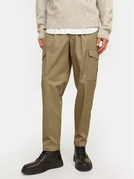 Брюки зауженного кроя из ткани Jack&Jones, коричневый