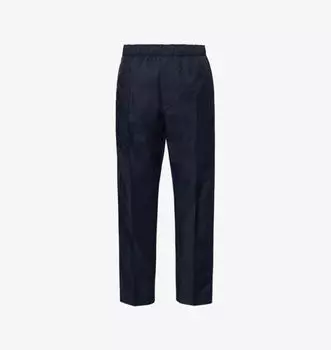 Брюки зауженного кроя с эластичной талией из хлопковой смеси Lanvin, синий
