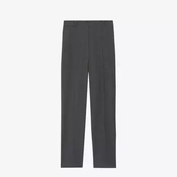 Брюки зауженного кроя с высокой посадкой из эластичной смесовой шерсти Claudie Pierlot, цвет noir / gris