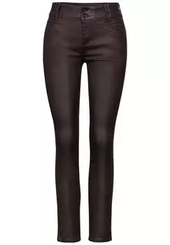 Брюки зауженного кроя STREET ONE, темно-коричневый
