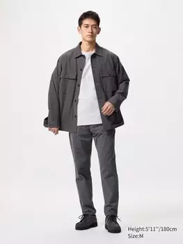 Брюки зауженные из ультраэластичной ткани Dry-Ex Uniqlo, цвет 07 серый