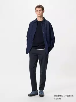 Брюки зауженные из ультраэластичной ткани Dry-Ex Uniqlo, цвет 69 синий