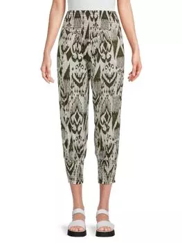 Брюки-зауженные с геометрическим рисунком Vega Misa Los Angeles, цвет Spring Multi