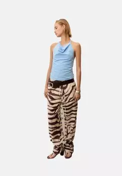 Брюки ZEBRA PRINT FLUID Mango, коричневый
