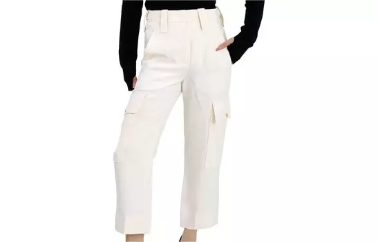 Брюки женские Burberry с карманами на штанинах, белый
