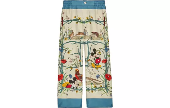 Брюки женские Disney x Gucci, бежевый / голубой