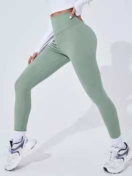 Брюки женские для йоги Shein с завышенной талией, мятно-зеленый
