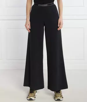 Брюки женские Ea7 клеш от бедра из модала, черный