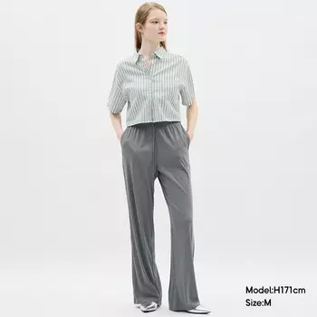 Брюки женские GU в рубчик, оранжевый