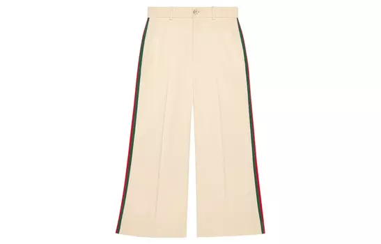 Брюки женские Gucci с полосками по бокам, кремовый