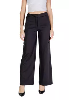 Брюки женские ICHI с накладными карманами широкие, черный