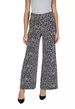 Брюки женские ICHI широкие с принтом, черно-белый