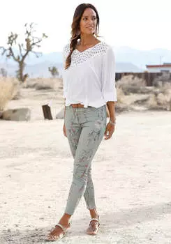 Брюки женские LASCANA, цвет mint printed