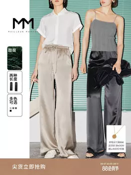 Брюки женские Mai Meng Mall's с широкими штанинами, черный