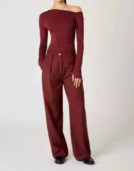 Брюки женские NIA, цвет cherry cola