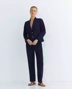Брюки женские однотонные с резинкой Zermatt, тёмно-синий