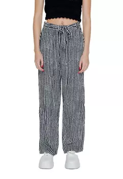 Брюки женские ONLY из вискозы с принтом, черно-белый