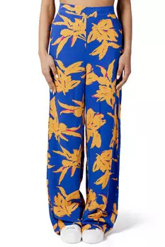 Брюки женские ONLY свободного кроя с принтом, сине-оранжевый