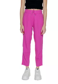 Брюки женские ONLY укороченные на кулиске, розовый