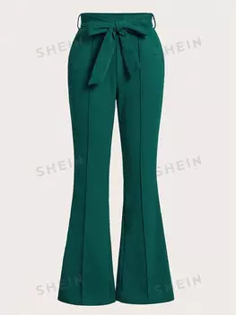 Брюки женские Shein Clasi с расклешенным низом, зеленый