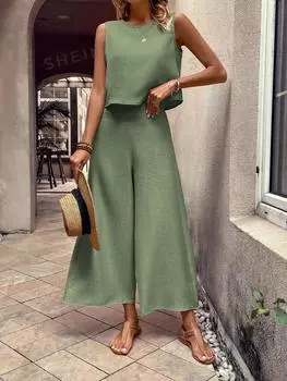 Брюки женские Shein Lune, зеленый