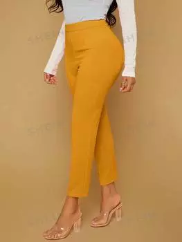 Брюки женские Shein SXY узкого кроя, горчично-желтый