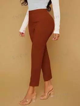 Брюки женские Shein SXY узкого кроя полной длины, коричневый