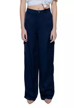 Брюки женские Street One из вискозы с накладными карманами, синий