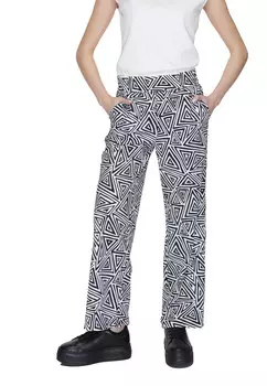 Брюки женские Street One с принтом, черно-белый
