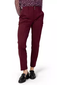 Брюки женские Street One с высокой талией со стрелками, бордовый