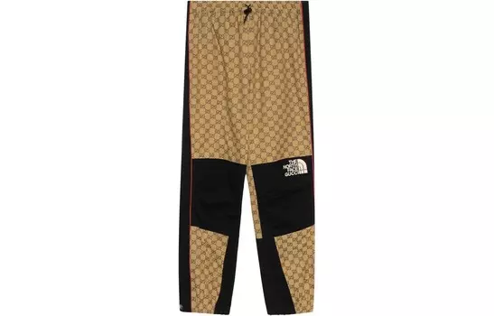 Брюки женские The North Face x Gucci повседневные, черный / коричневый