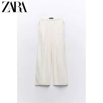 Брюки женские Zara широкого кроя, белый