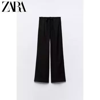 Брюки женские Zara Trf текстурированные, черный