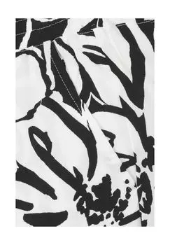 Брюки Женственные брюки без застежки с двухцветным цветочным узором по всей поверхности Via Appia -Due-, цвет Schwarz Ecru