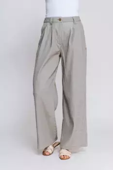 Брюки Zhrill со складками и тонкой структурой, зеленый