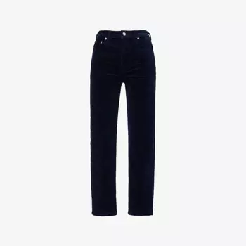 Брюки Zurie прямого кроя со средней посадкой из эластичного хлопкового вельвета Citizens Of Humanity, синий