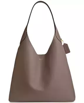 Брюклинская большая кожаная сумка через плечо COACH, синий
