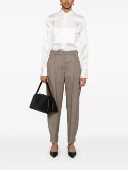 Brunello Cucinelli атласная рубашка, нейтральный цвет