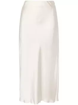 Brunello Cucinelli атласная юбка миди, желтый