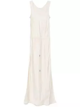 Brunello Cucinelli атласное платье макси, нейтральный